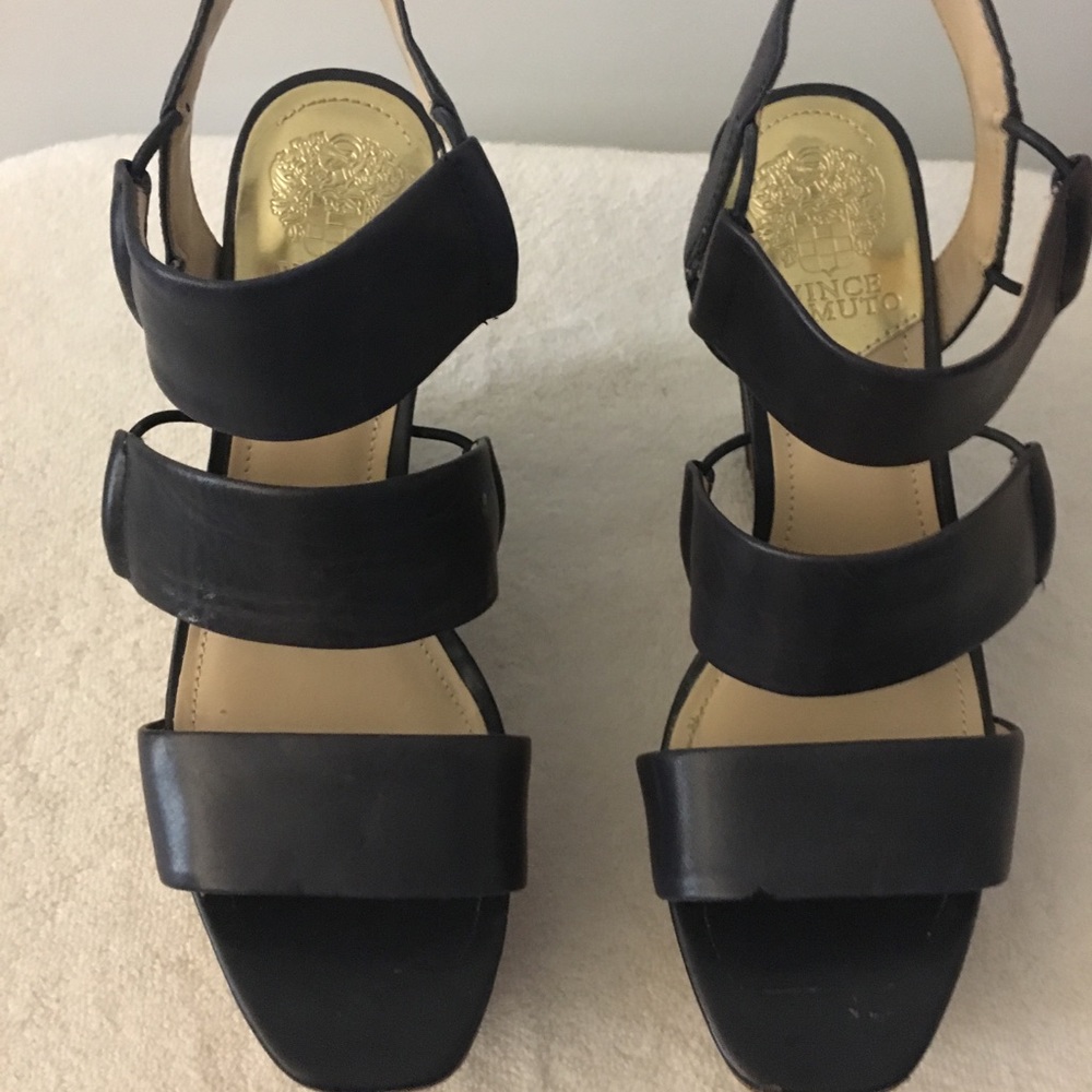 Vince Camuto Blue Leather Platform wedges